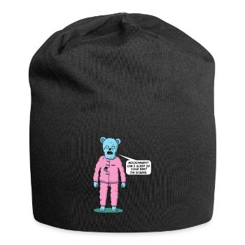 Cute zombie bear doesn't sleep, needs mom - Jersey Beanie - black - Front