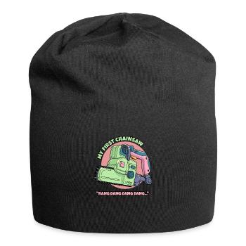 Meine erste Kettensäge - Jersey-Beanie - Schwarz - Vorne