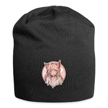 Cool Anime Fox Girl - Jersey Beanie - black - Front