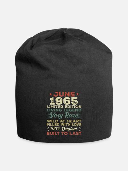 Juni 1965 Geburtstag Juni 1965 Geschenk Juni 1965 - Jersey-Beanie - Schwarz
