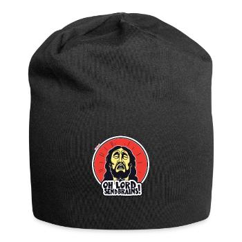 Jesus Christus, Gott, wirf Hirn vom Himmel - Jersey-Beanie - Schwarz - Vorne