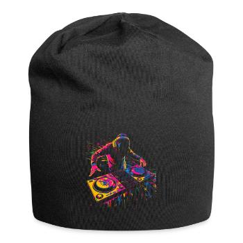 Dj Disc Jockey Turntable Pop Art - Jersey Beanie - black - Front