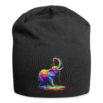 Elefant Tier Pop Art - Jersey-Beanie - Schwarz - Vorne