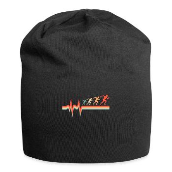 Coureur Jogger Coureur Courir Électrocardiogramme - Bonnet en jersey - noir - Devant