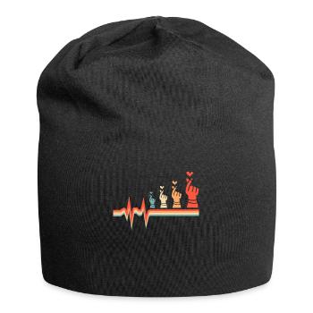 K Pop Kpop Korean Pop Ekg Heartbeat - Jersey Beanie - black - Front