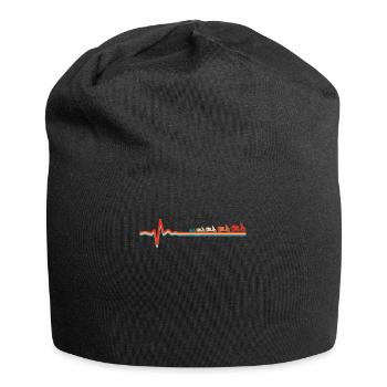 Motorroller Ekg Heartbeat - Jersey-Beanie - Schwarz - Vorne