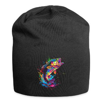 Bass Fishing Bass Fish Fisherman Pop Art - Jersey Beanie - black - Front