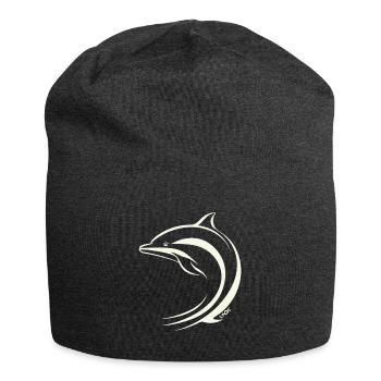 Minimal Dolphin - Jersey Beanie - charcoal grey - Front