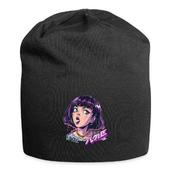 Coquine fille d’anime riche - Bonnet en jersey - noir - Devant