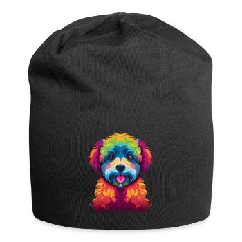 Bichon Frise Dog Pop Art - Jersey Beanie - black - Front