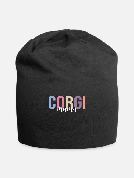 Corgi Mama Hundeliebhaber - Jersey-Beanie - Schwarz
