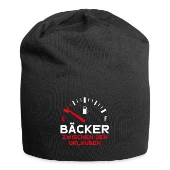 LUSTIG BÄCKER ZWISCHEN DEN URLAUBEN BÄCKEREI - Jersey-Beanie - Schwarz - Vorne