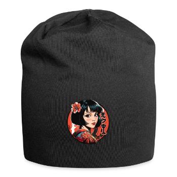 Kimono japonais : JDM Anime Geisha Girl - Bonnet en jersey - noir - Devant