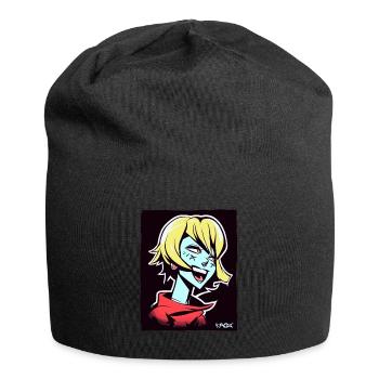 Fille d’anime cool et heureuse - Bonnet en jersey - noir - Devant