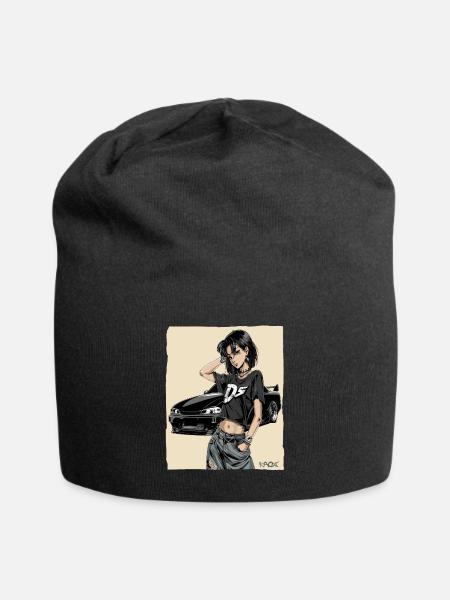 Anime Driver: Japanese JDM Car - Jersey Beanie - black