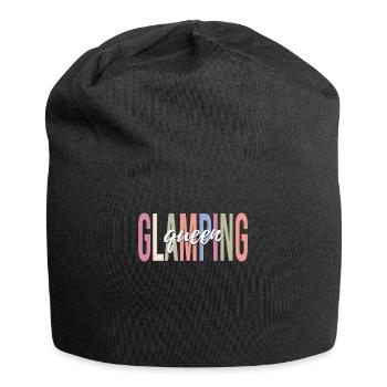 Weiblicher Glamper Camping - Jersey-Beanie - Schwarz - Vorne