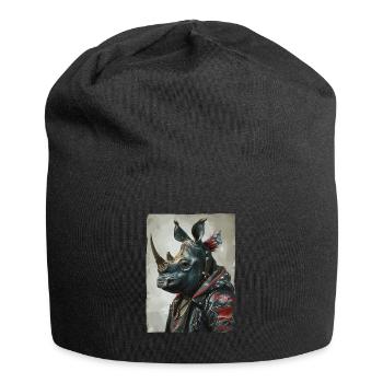 Patriotischer Punk-Nashorn - Jersey-Beanie - Schwarz - Vorne