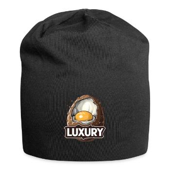 Creme-Schokoladen-Ei ist purer Luxus - Jersey-Beanie - Schwarz - Vorne