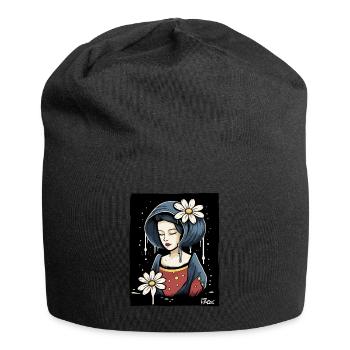 Butter-blumen-Schönheit: die weise Frau - Jersey-Beanie - Schwarz - Vorne