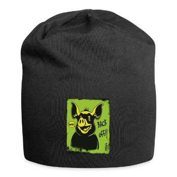 Funny Pig: Go away, get away - Jersey Beanie - black - Front