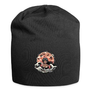 Girl in the waves - Jersey Beanie - black - Front