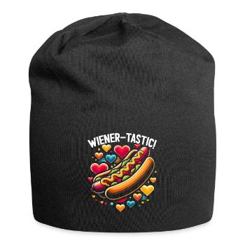 Hotdog-liebhaber-fast-food-feinschmecker-würstchen - Jersey-Beanie - Schwarz - Vorne
