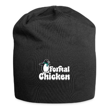 Lustiges Meme Pinguin-Liebhaber Formal Huhn Illust - Jersey-Beanie - Schwarz - Vorne