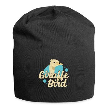 Funny Ostrich Lover Giraffe Bird Illustration for - Jersey Beanie - black - Front