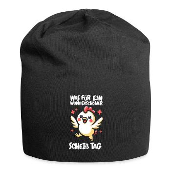 Chicken Hen Funny Please Keep Your Mouth Shut - Jersey Beanie - black - Front