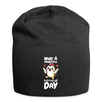 Poule Poulet Drôle Jour Foutu En Sac - Bonnet en jersey - noir - Devant