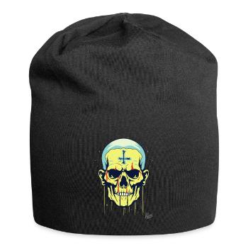 Un crâne de dessin animé cool - Bonnet en jersey - noir - Devant