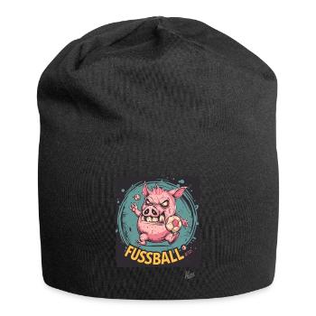 Cochon de football : Nous voulons le football maintenant - Bonnet en jersey - noir - Devant