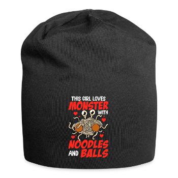 Das fliegende Spaghettimonster - Jersey-Beanie - Schwarz - Vorne