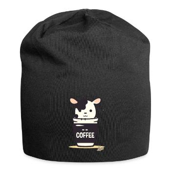 Cute Little Coffee Cow - Jersey Beanie - black - Front