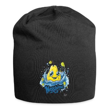 Funny Water Wet Pear : Une poire mouillée - Bonnet en jersey - noir - Devant