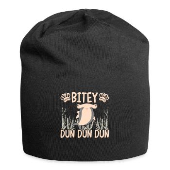 Lustige Hammerhai Bitey Dun Dun Dun Illustration f - Jersey-Beanie - Schwarz - Vorne