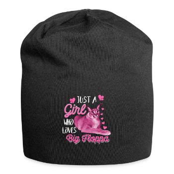 Big Floppa Caracal Cat Meme Girl qui aime Big Flo - Bonnet en jersey - noir - Devant