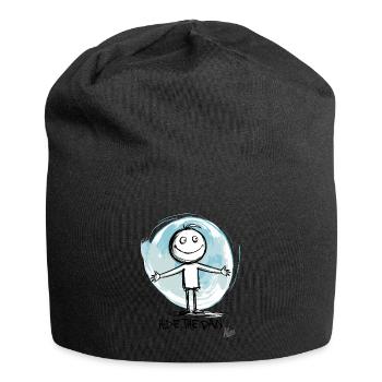 Verstecke den Schmerz - Jersey-Beanie - Schwarz - Vorne