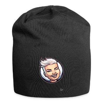 Short-haired lucky cat: Woman, fresh and cheeky! - Jersey Beanie - black - Front