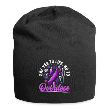 Journée de sensibilisation aux surdoses, lorsque j’ai un - Bonnet en jersey - noir - Devant