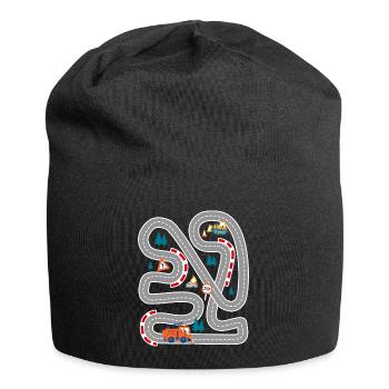 Spielen Sie Autorennen auf dem Rücken Familiengeschenk - Jersey-Beanie - Schwarz - Vorne