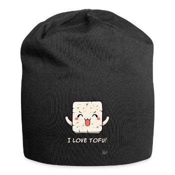 I love tofu - A must for tofu fans - Jersey Beanie - black - Front