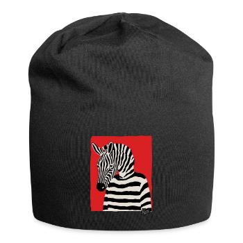 Cartoon Comic Kunst eines Zebra mit Pullover - Jersey-Beanie - Schwarz - Vorne