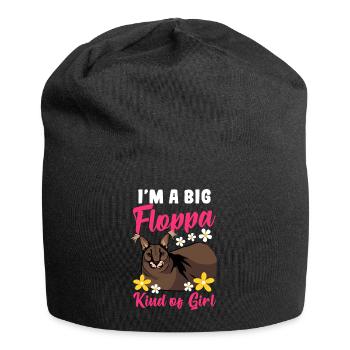 Je suis une grosse fille floppa - Bonnet en jersey - noir - Devant