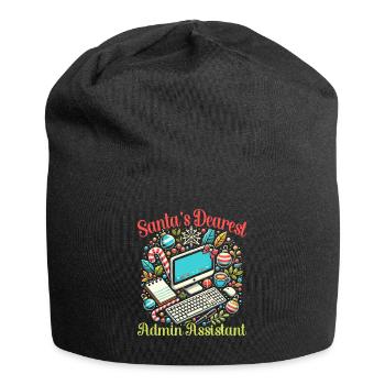 Drôle d’administrateur de Noël père Noël. - Bonnet en jersey - noir - Devant