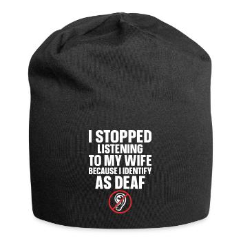 Deaf Pride ASL Sign Language - Jersey Beanie - black - Front