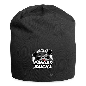 Pandas Sind Doof: Pandabär Bär - Jersey-Beanie - Schwarz - Vorne