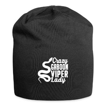 Crazy Gabon Viper Lazy Snake - Jersey Beanie - black - Front