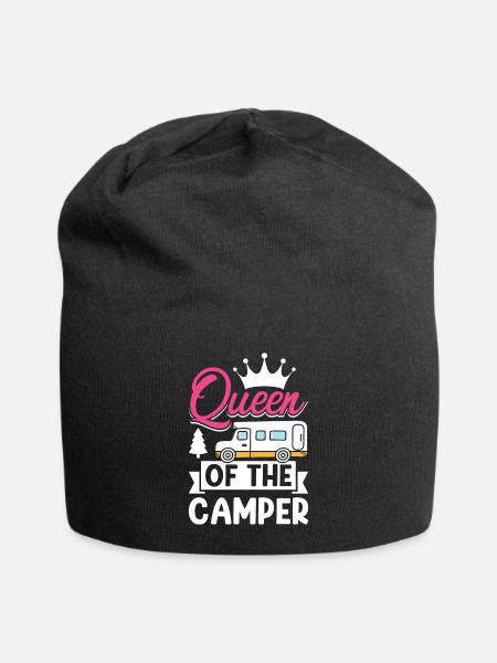 Camper Mom Funny Camping Queen of the Camper - Jersey-Beanie - Schwarz