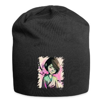 La Sakura Girl japonaise - Bonnet en jersey - noir - Devant